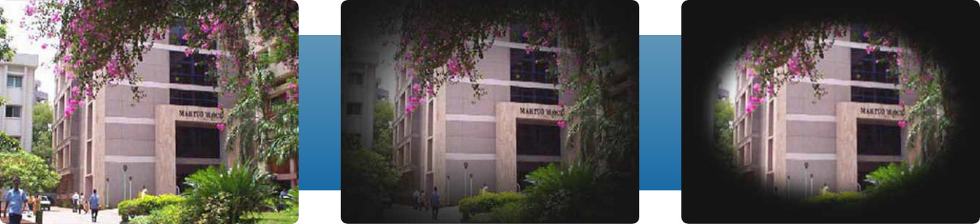 Image showing 3 stages of tunnel vision